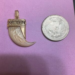 Vintage Nail pendant in 14k